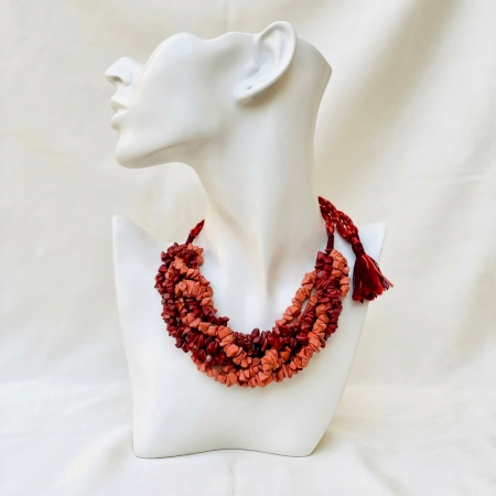 Handcrafted Jewelry Brown Swirl Stone Necklace